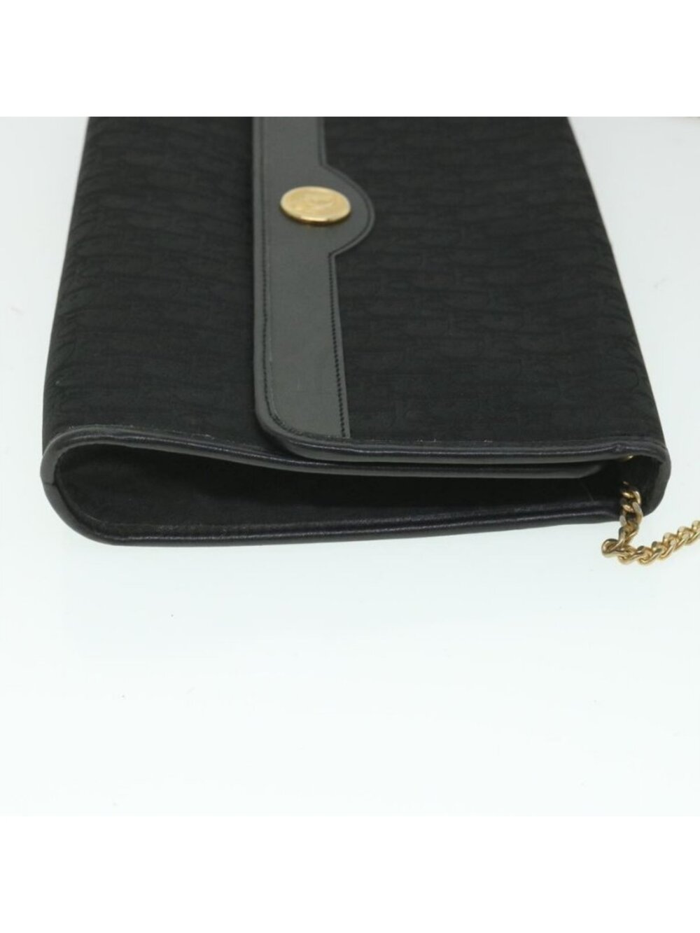 Authentic Christian Dior Trotter Canvas Chain Shoulder Bag Black - Picture 11 of 16